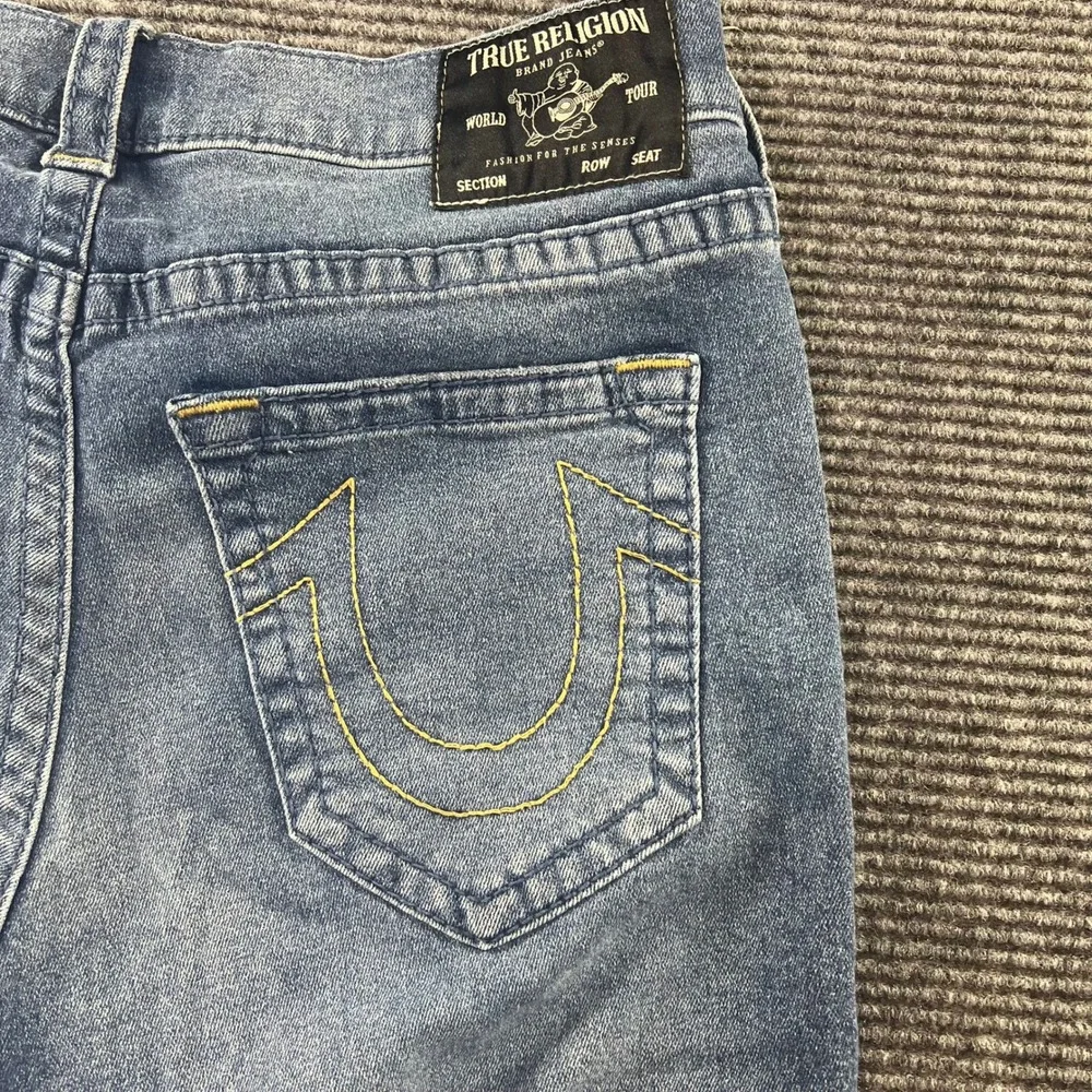 True Religion Danny Tapered Jeans Mens 34x29 Blue Medium Wash Horseshoe Pocket